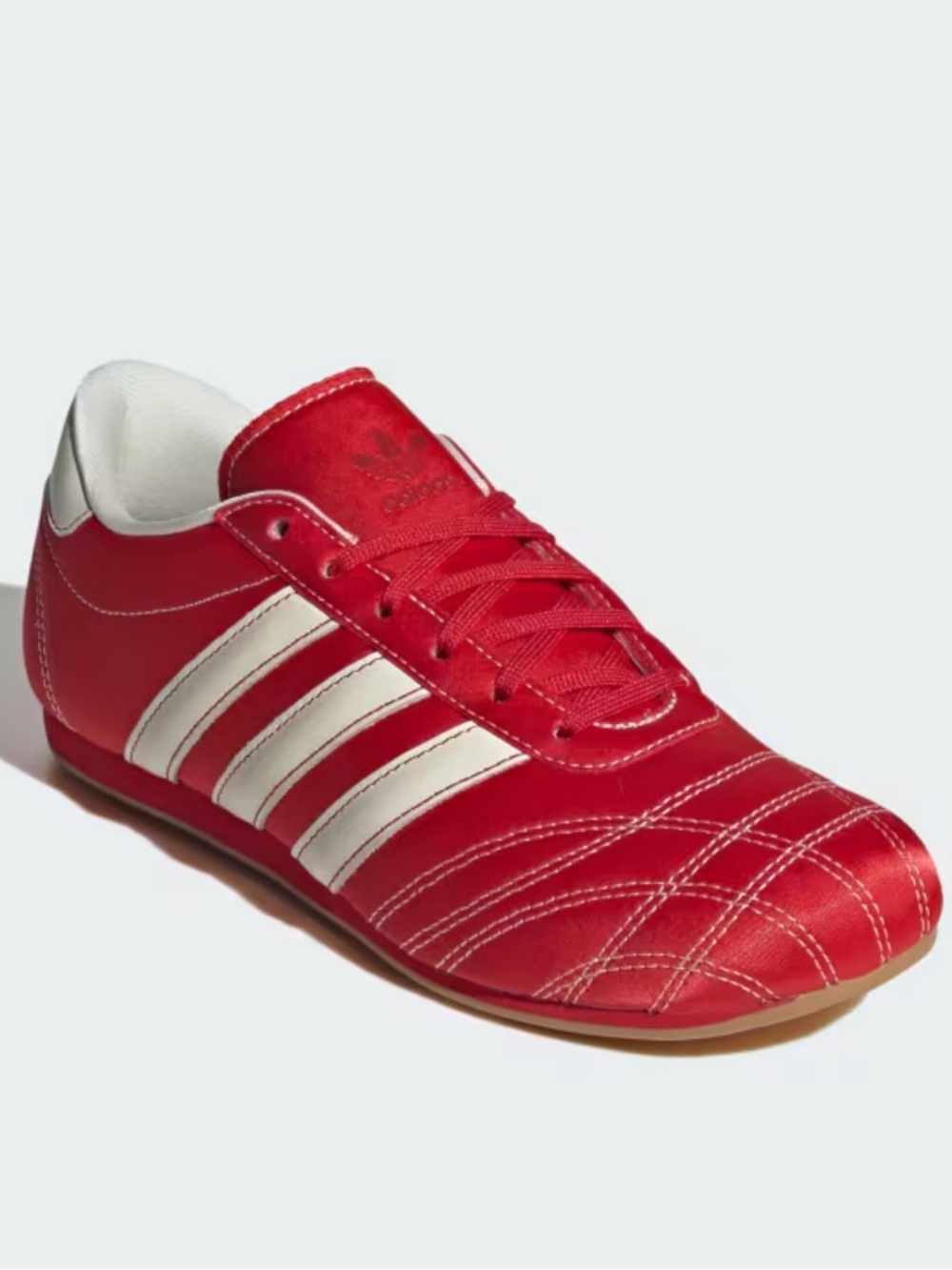 Adidas Taekwondo Shoes in Scarlet Red with white stripes